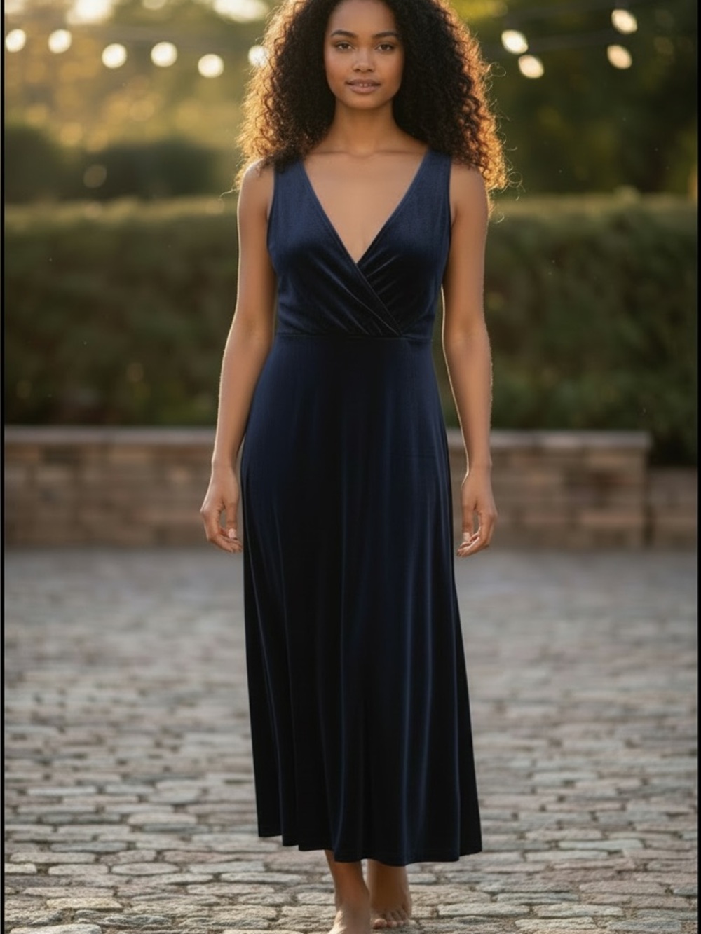 Carole Little Velour Holiday Evening Dress - petite